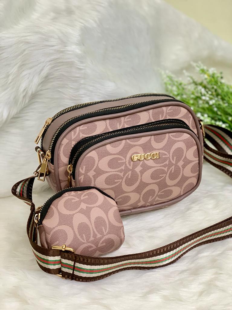 Trilogy Chic: 3-Chain Sling Bag with Petite Pockets
